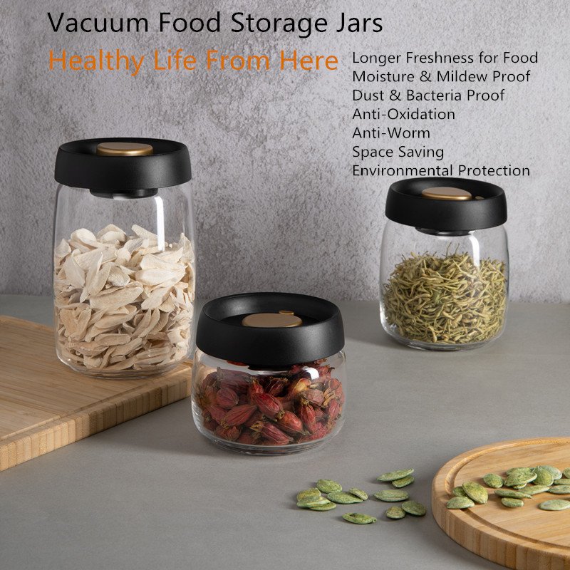 800ML Stackable Vegetables / Cereals Vacuum Air Sealing Food Storage Containers for freshness keeping box
