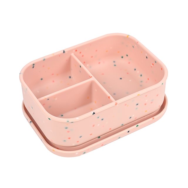 Back to school BPA free food grade custom logo reusable silicone bento lunch boxes kids food storage container dishwasher safe