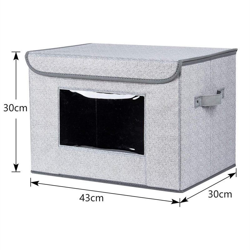 DS3582 Toy Closet Organizers Foldable Storage Boxes with Lids Handles Cube Organizer Basket Linen Fabric Foldable Storage Bin