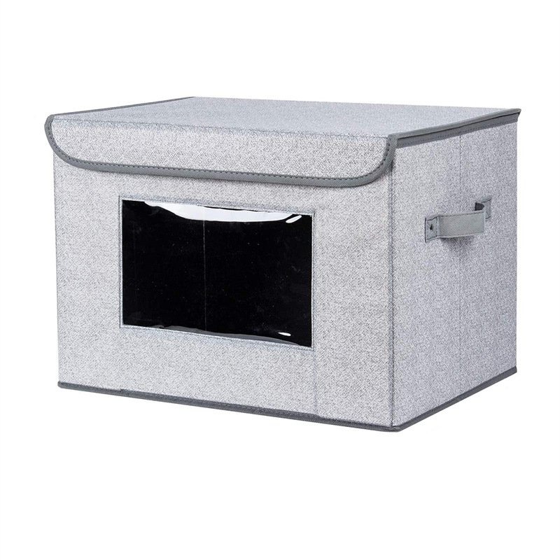 DS3582 Toy Closet Organizers Foldable Storage Boxes with Lids Handles Cube Organizer Basket Linen Fabric Foldable Storage Bin