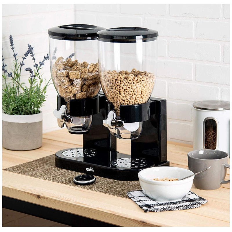 High Quality Oat Dry Food Storage Container Home Kitchen Single Double Bulk Cereal Rice Dispenser