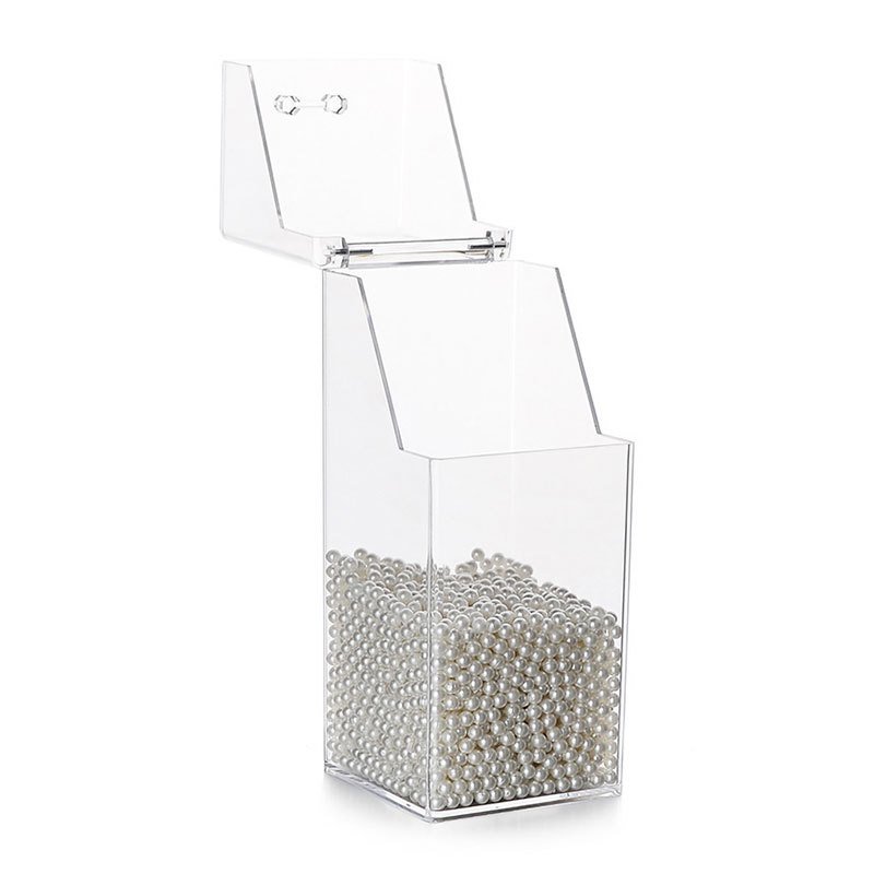 Dustproof White Pearls Makeup Brush Storage Box Makeup Brush Holder Makeup Brush Organizer with Lid