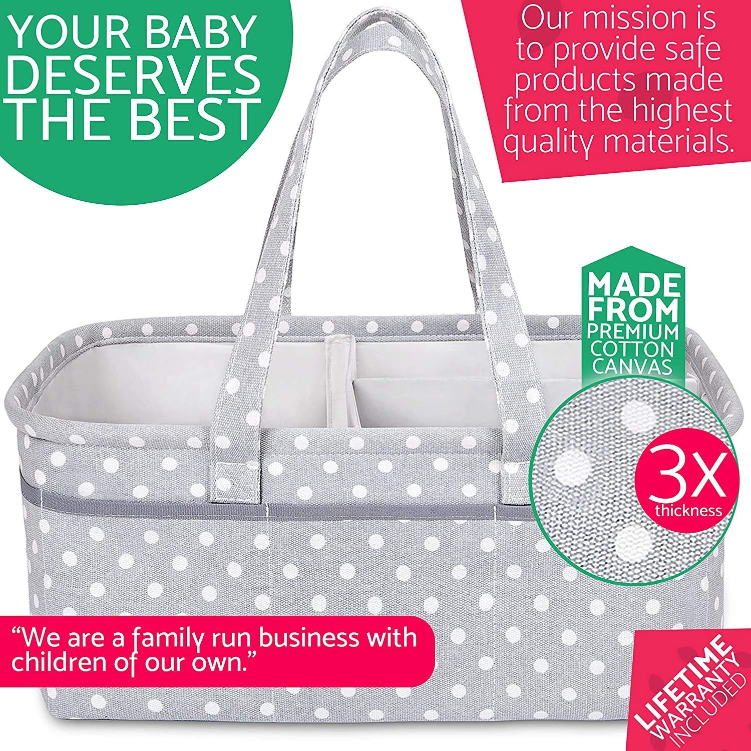 KUYUE Portable Holder Bag Diaper Caddy Organizer for Changing Table and Car Custom Baby with Pockets Loncheras Escolares Kids
