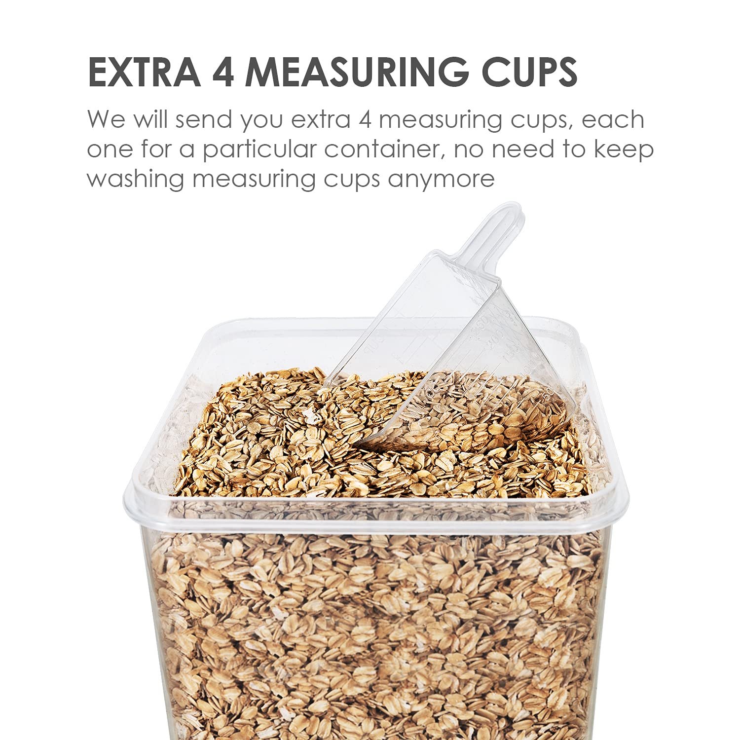 Extra Large 6.5L Tall Food Storage Containers Plastic Airtight Food Storage Containers for Flour, Beans, Kitchen Storage