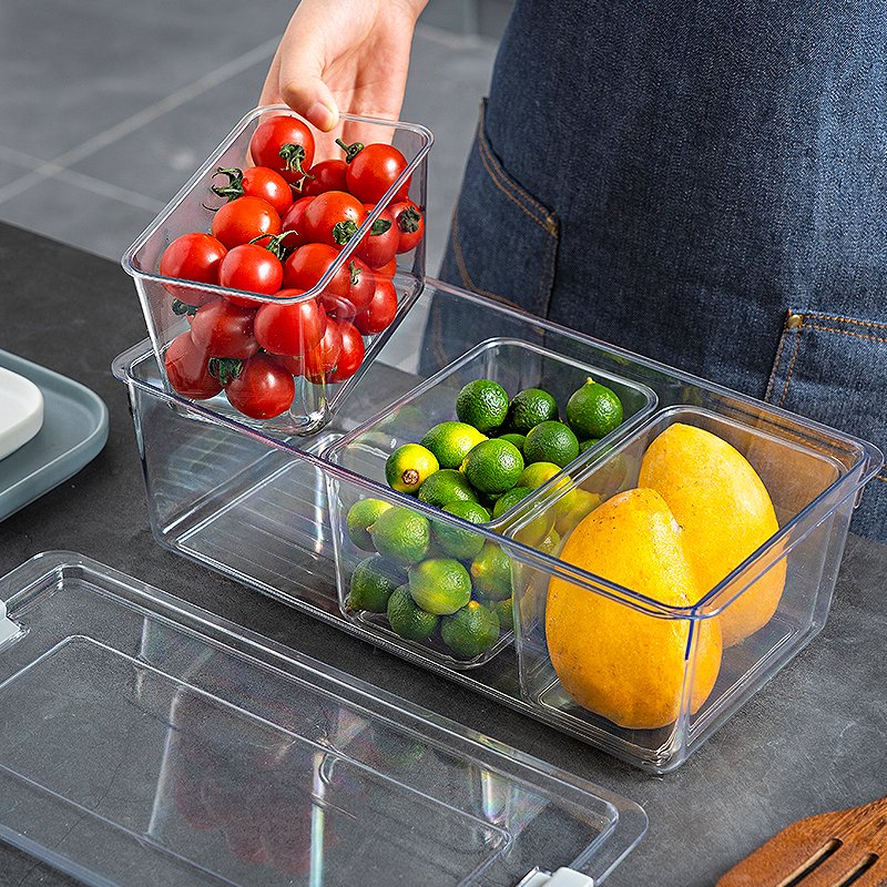 Kitchen freezer acrylic plastic food storage box container