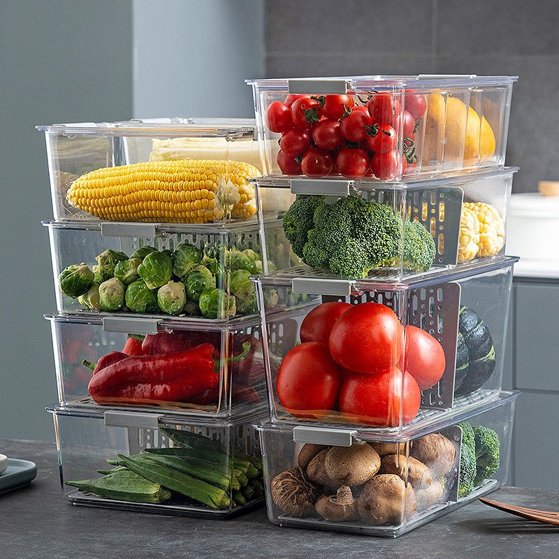 Kitchen freezer acrylic plastic food storage box container