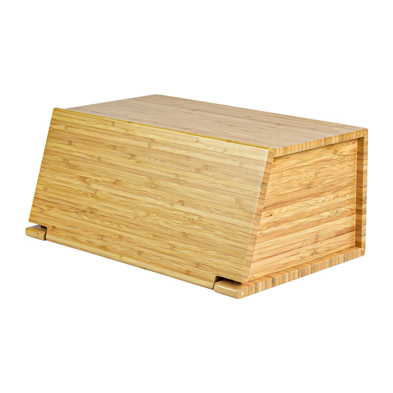 natural retro kitchen countertop wooden bread food storage box assembly bamboo bread box for kitchen food storage
