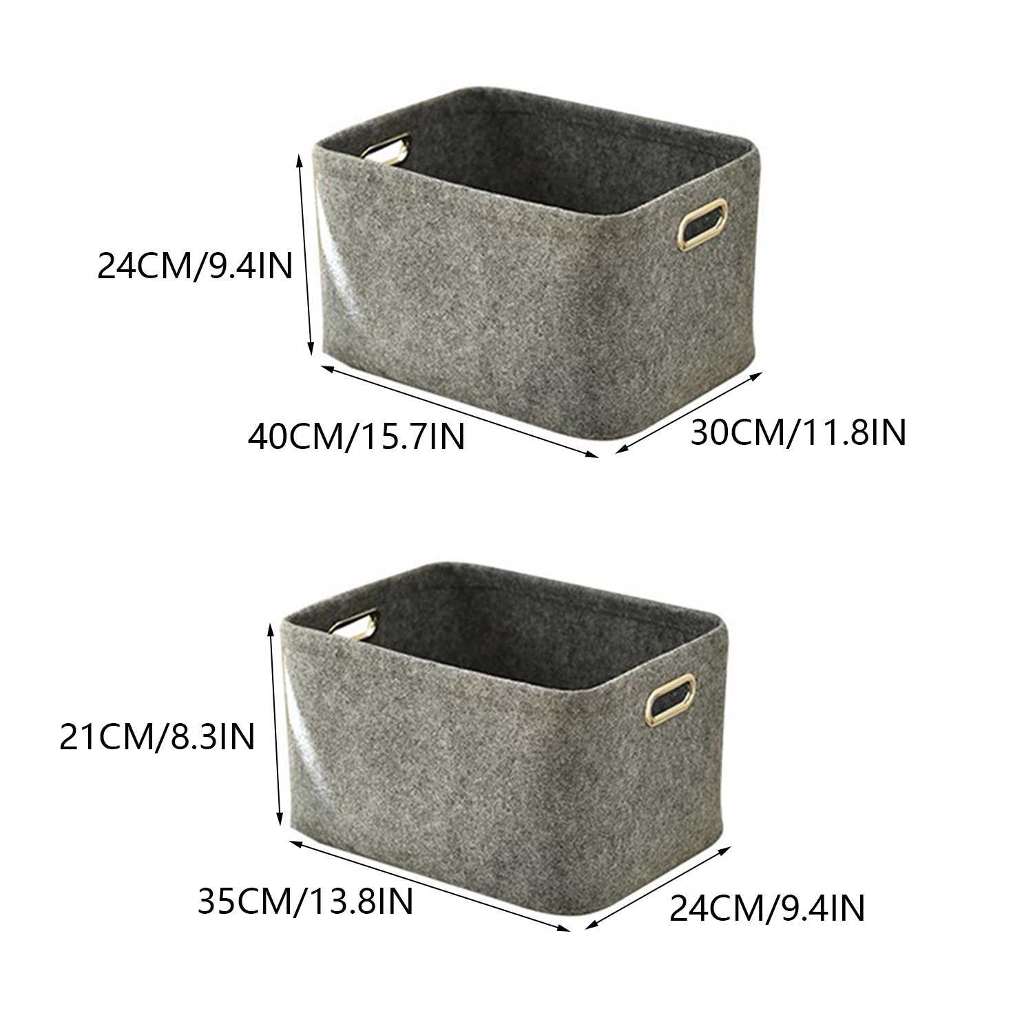 Storage Box Linen Foldable Box with Handle Black Grey Sundries Organizer BoxLarge Capacity Drawer