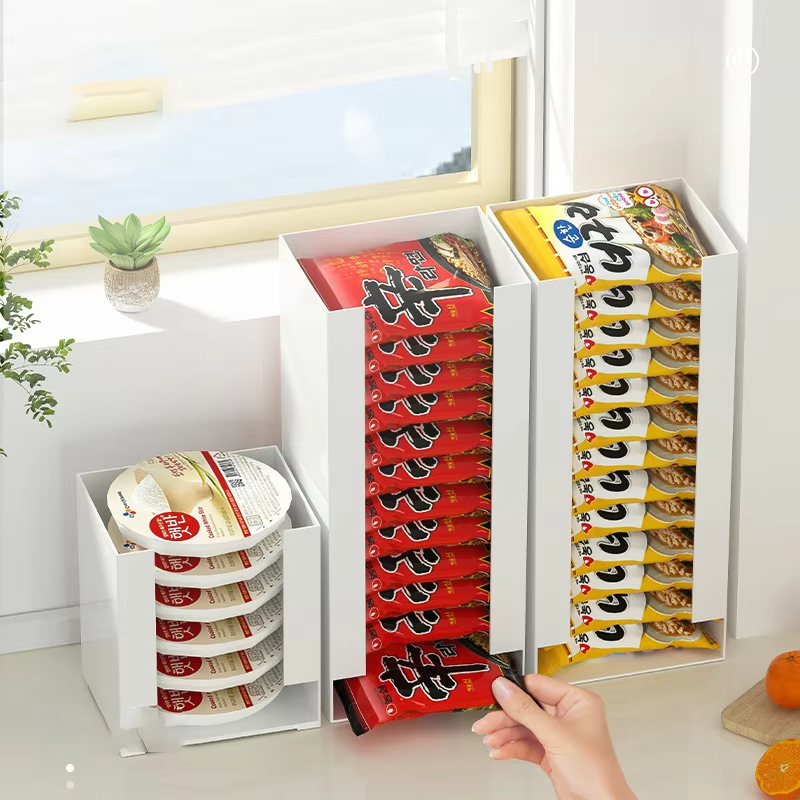 Open desktop instant noodles storage rack Dresser mask storage box Open-top paper cup kitchen shelf