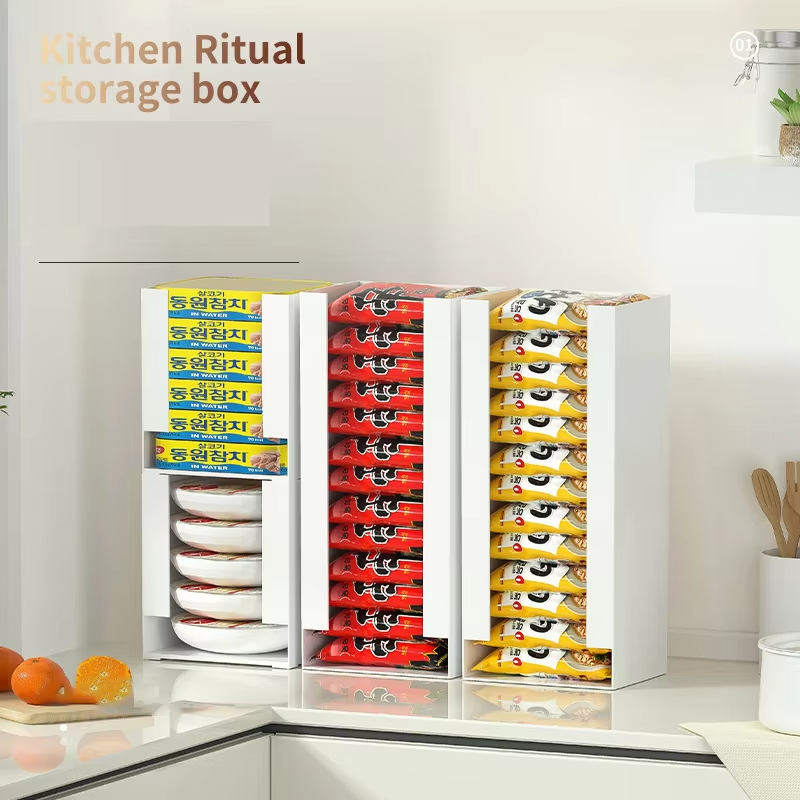 Open desktop instant noodles storage rack Dresser mask storage box Open-top paper cup kitchen shelf