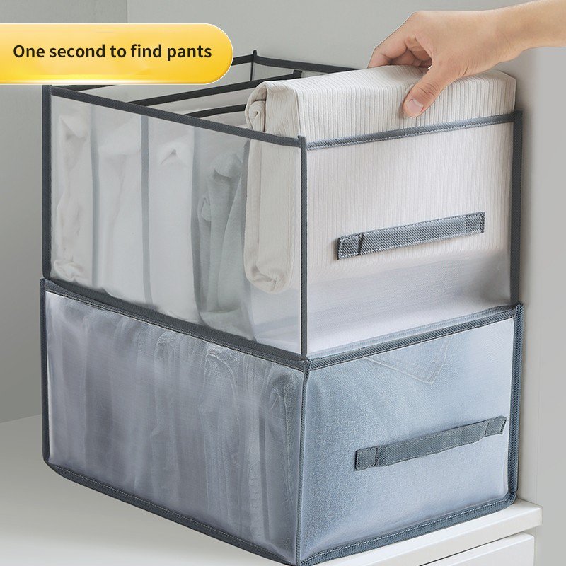 Compartment Storage Clothes Jeans and pants storage bag organizer box dormitory collapsible pants storage box