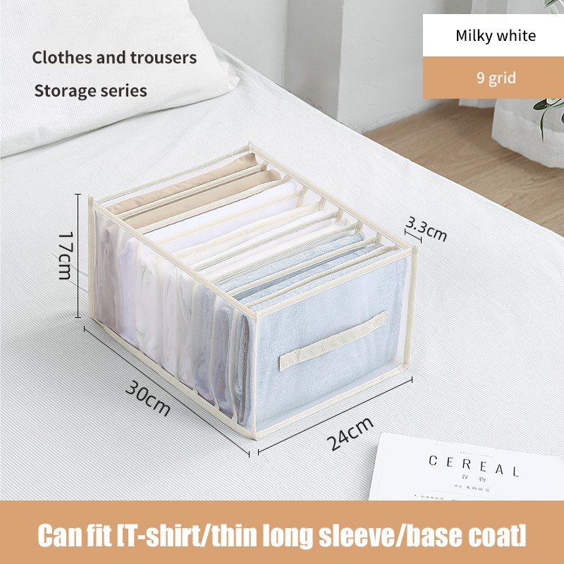 Compartment Storage Clothes Jeans and pants storage bag organizer box dormitory collapsible pants storage box