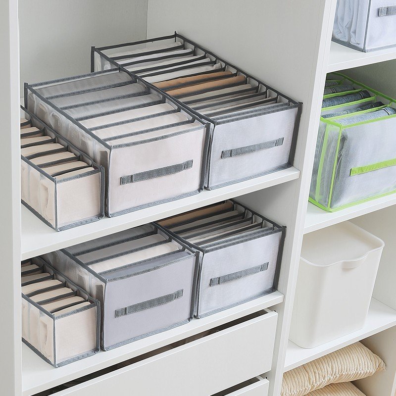 Compartment Storage Clothes Jeans and pants storage bag organizer box dormitory collapsible pants storage box