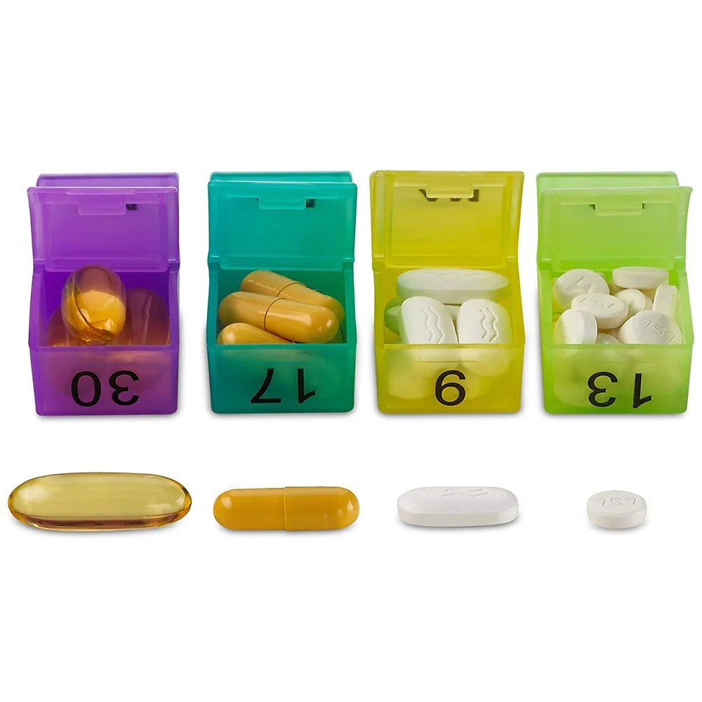 Large Plastic Monthly Pill Organizer 30 Days 2 Times One Day Dispenser Storage Box for Vitamins Medicine Fish Oils