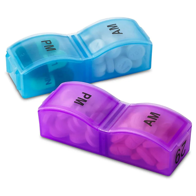 Large Plastic Monthly Pill Organizer 30 Days 2 Times One Day Dispenser Storage Box for Vitamins Medicine Fish Oils