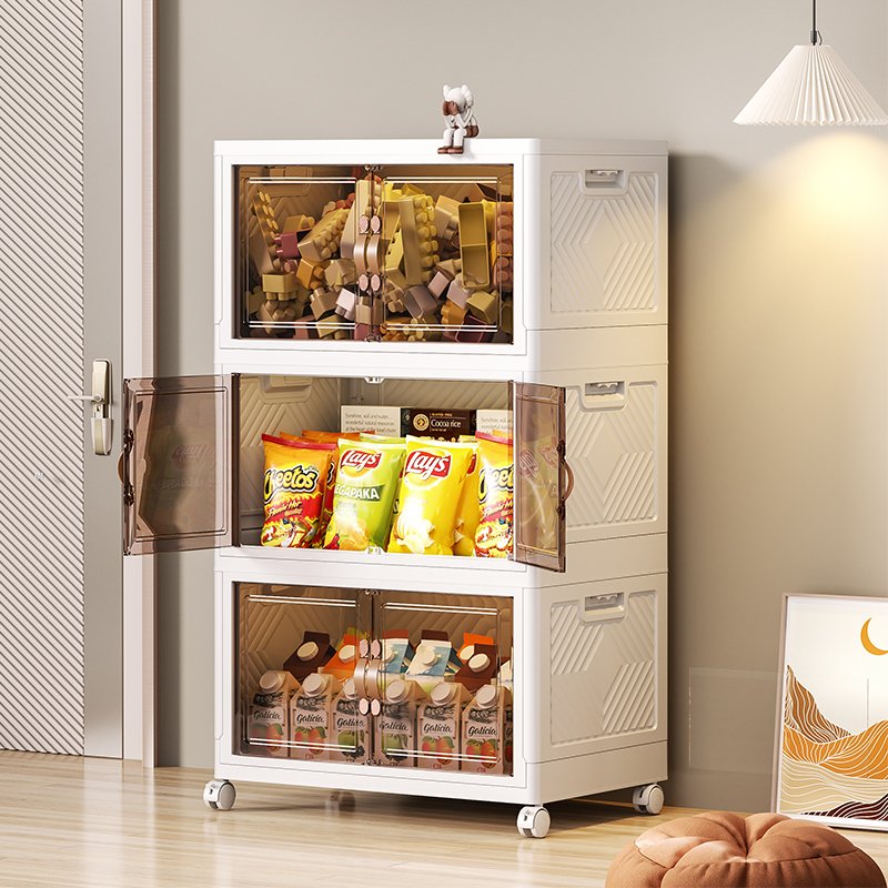 Custom Logo clothes Organizer Clear Transparent Plastic Storage Box Closet Stackable Giant Magnetic Collection Display