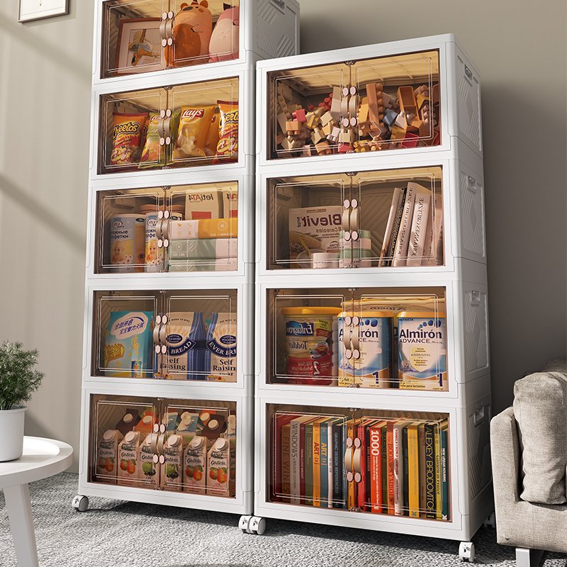 Custom Logo clothes Organizer Clear Transparent Plastic Storage Box Closet Stackable Giant Magnetic Collection Display