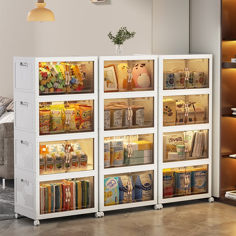 Custom Logo clothes Organizer Clear Transparent Plastic Storage Box Closet Stackable Giant Magnetic Collection Display