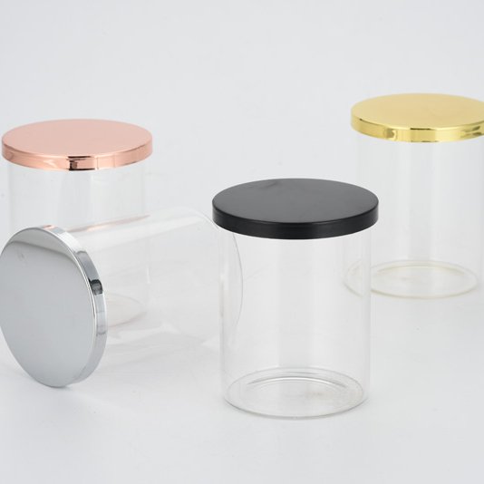 Jar Candle Holder Bottles High Quality Glass+metal Material Borosilicate Glass with Metal Lid Decoration Kitchen Storage Modern