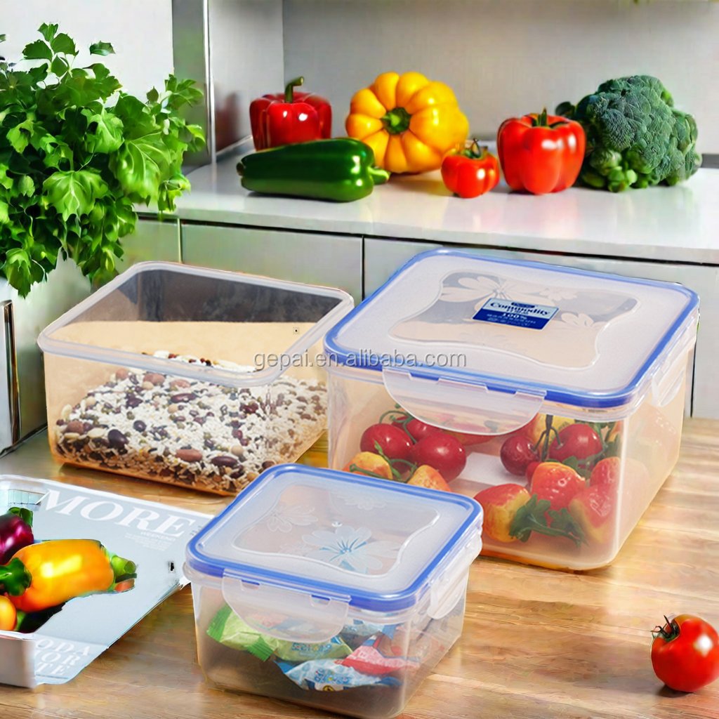 Wholesale 900ML Clear Plastic Food Storage Containers Rectangle Shape Microwavable Multifunctional Injection Design Load 5KG