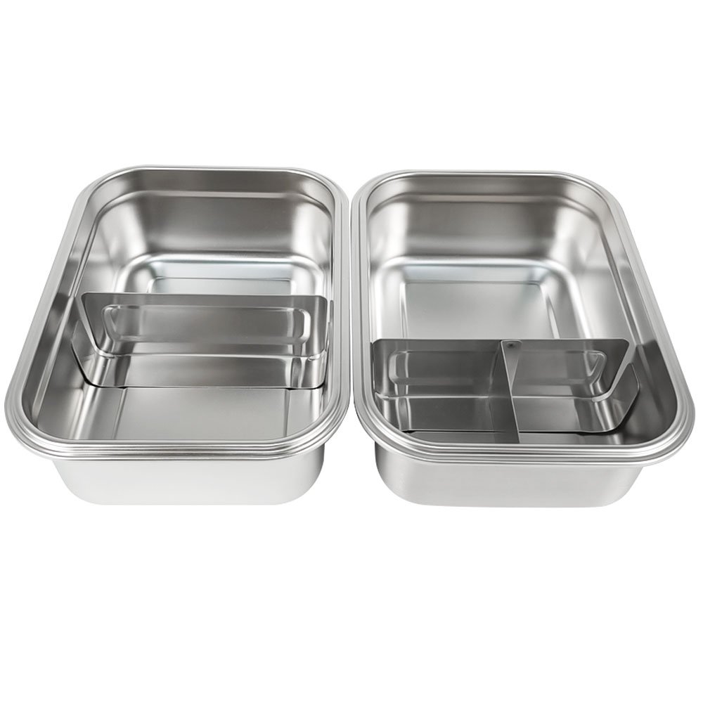 Baming 2024 High End lunch box with bamboo lid stainless steel bento box Take-away food containers bamboo hot lunch box kids