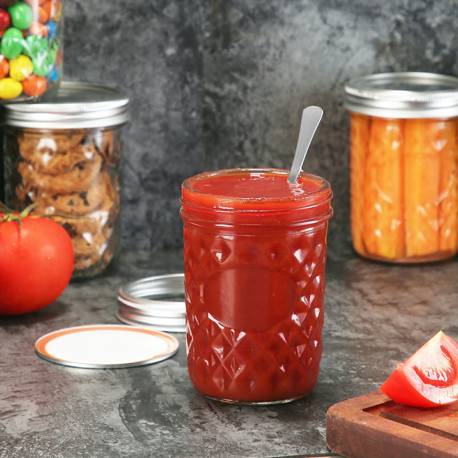 Food Savers Salad Jam Vegetable Storage Containers Sealed Canning Juice Engraved Bottles With Lid And Straw Jar Glass Cups Mugs