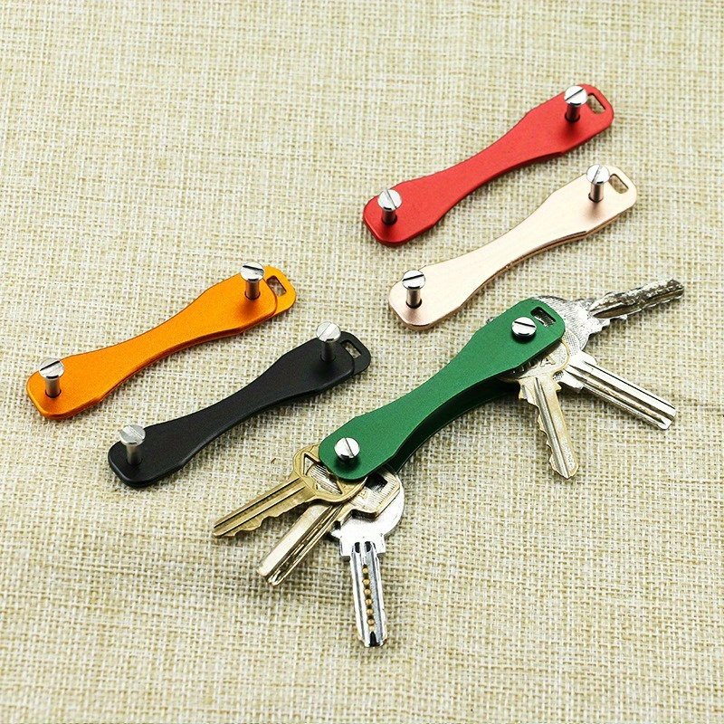 Compact EDC tools Keyholder Aluminum Alloy Keychain Key Organizer Clip Premium Portable Light Small Easy Carry Car Key StoredBox
