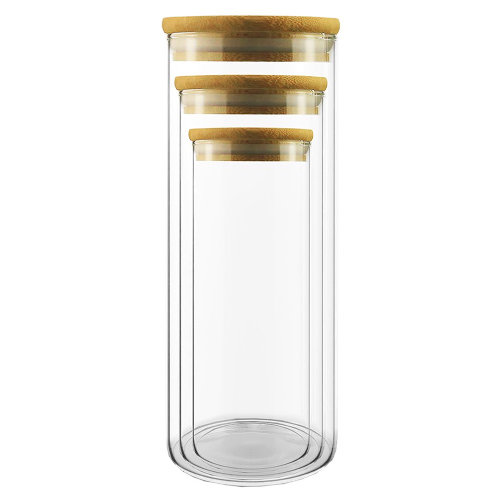 NOVARE various sizes glass storage jar with lids custom kitchen glass food storage container mason spice jar cookie candy jars