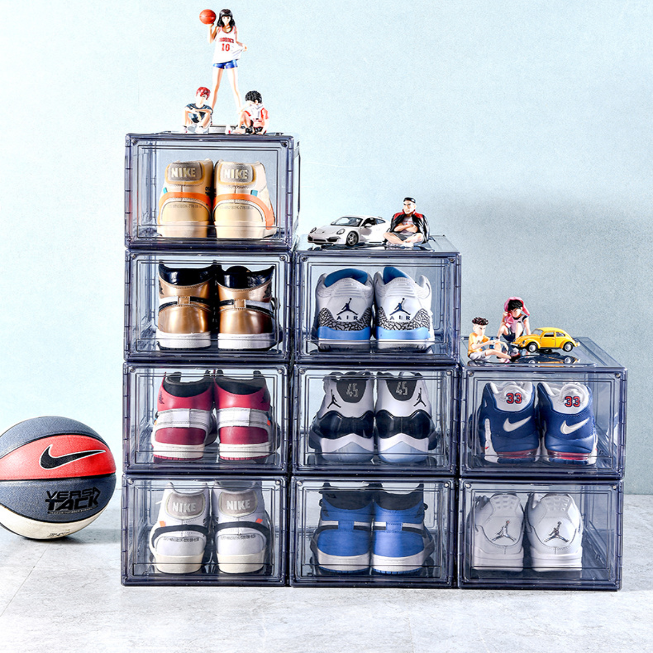 Shoe Display box Front opening shoe box popular magnetic transparent storage dustproof thickened flip-top home storage box