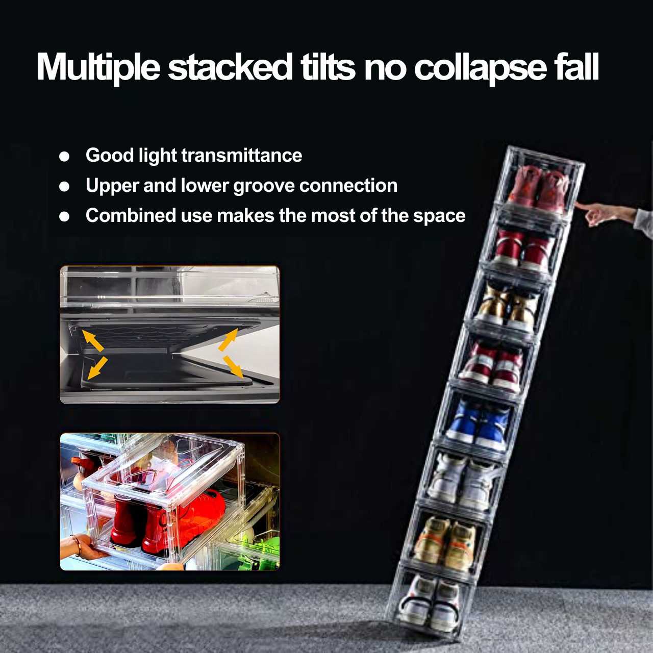 Shoe Display box Front opening shoe box popular magnetic transparent storage dustproof thickened flip-top home storage box
