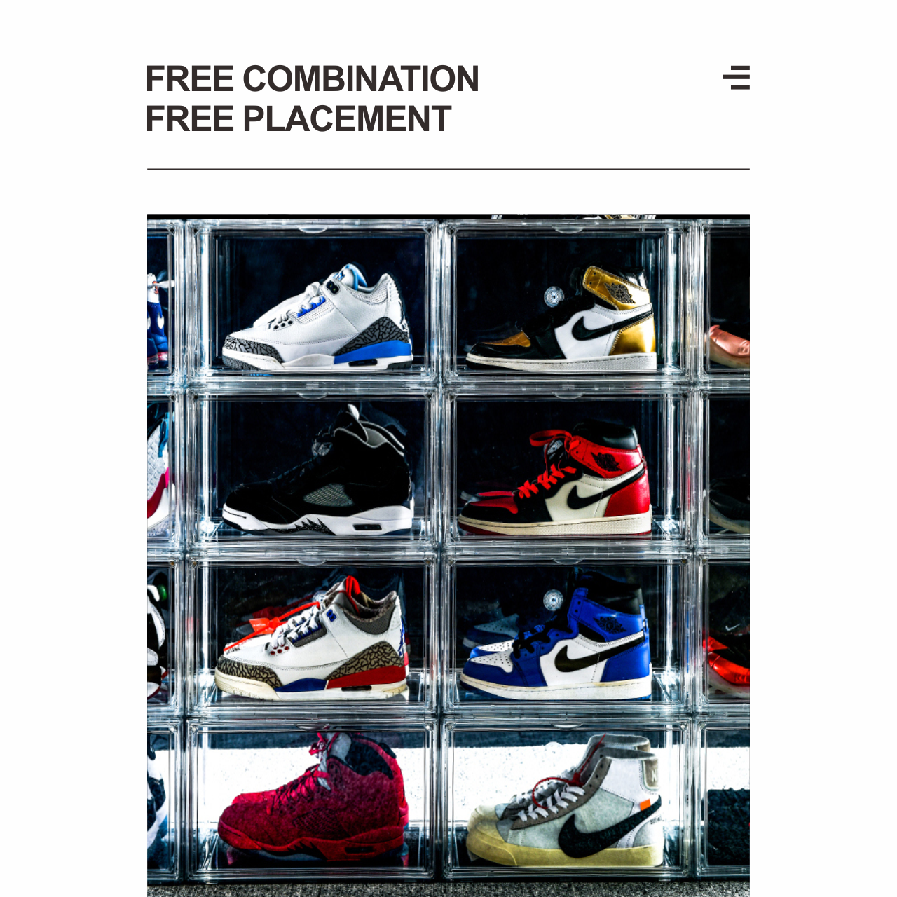 Shoe Display box Front opening shoe box popular magnetic transparent storage dustproof thickened flip-top home storage box