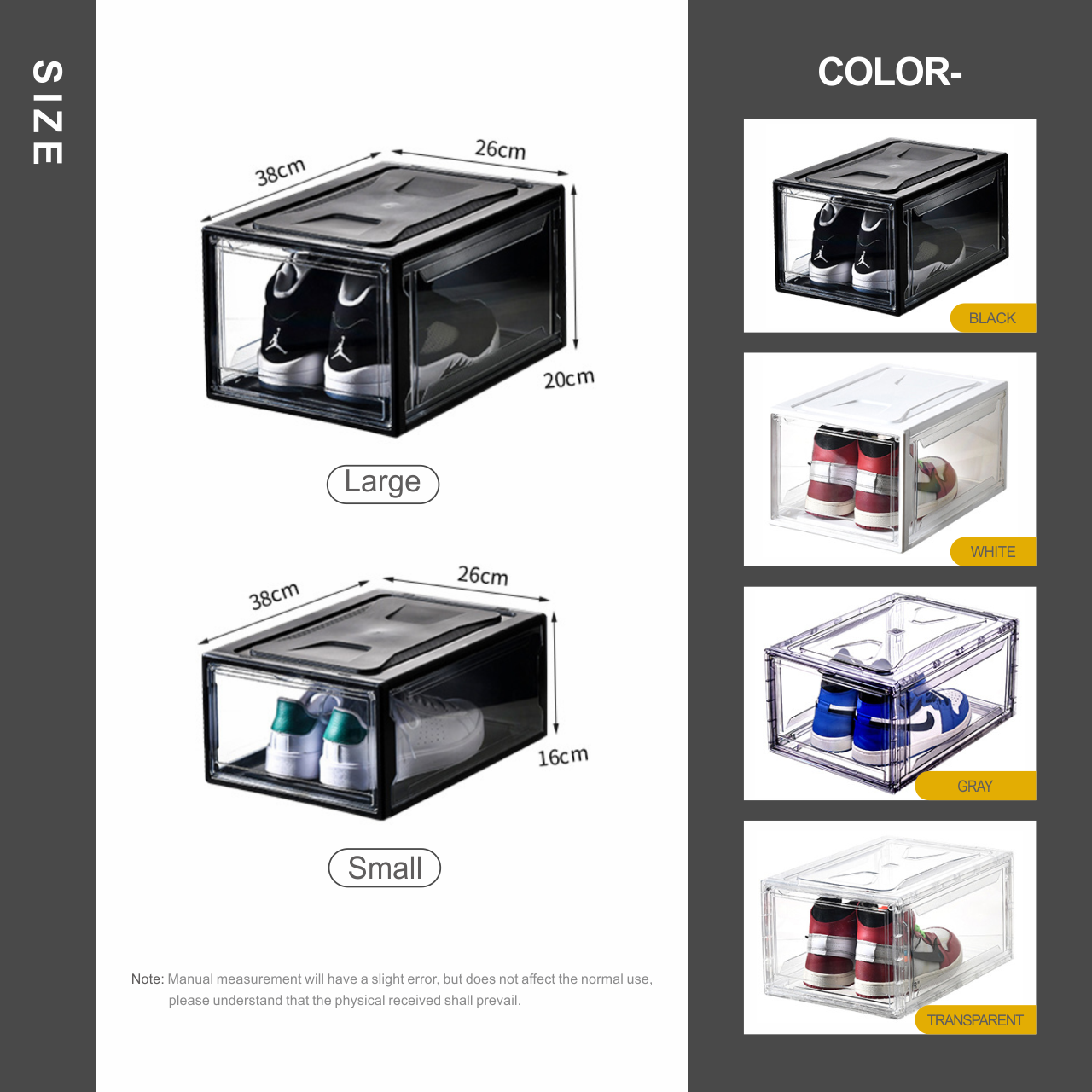 Shoe Display box Front opening shoe box popular magnetic transparent storage dustproof thickened flip-top home storage box