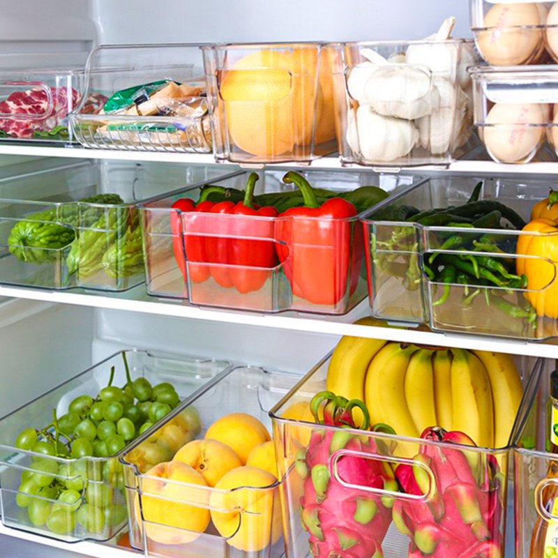 Kitchen Storage Fresh Fruit Fridge Organizer Storage Box Large Eco Friendly Acrylic Food Containers PET Rectangle Plastic,pet