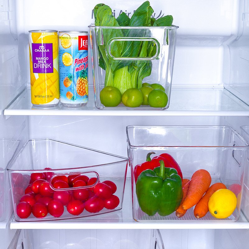 Kitchen Storage Fresh Fruit Fridge Organizer Storage Box Large Eco Friendly Acrylic Food Containers PET Rectangle Plastic,pet