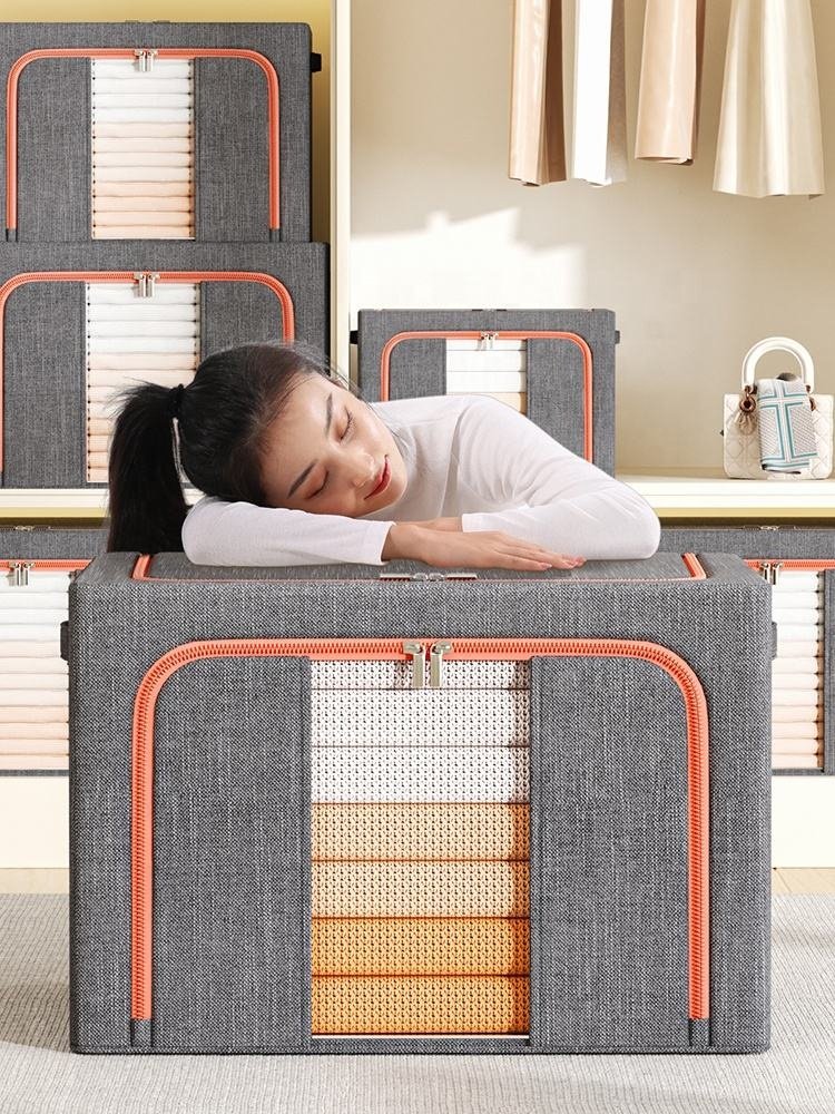 Hot sale cloth fabric storage box collapsible clothes storage box home folding foldable storage box organizer drawer container