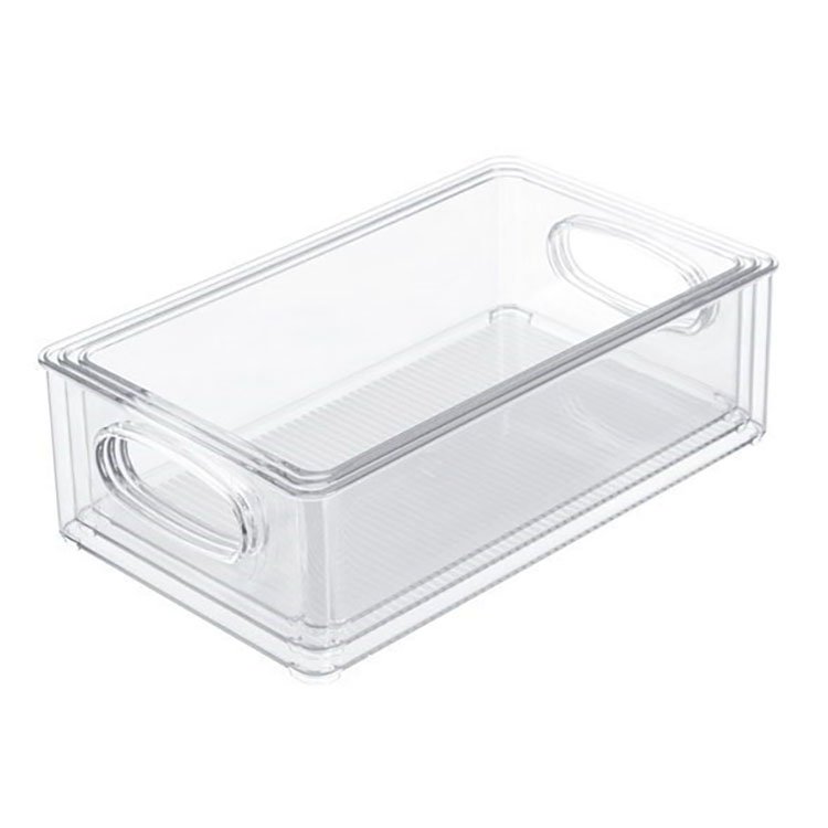 Stackable Kitchen Food Preservation BoxRefrigerator Bins Organizers Clear With Handle For Vegetable Food Storage Container