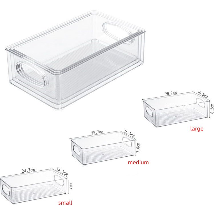 Stackable Kitchen Food Preservation BoxRefrigerator Bins Organizers Clear With Handle For Vegetable Food Storage Container