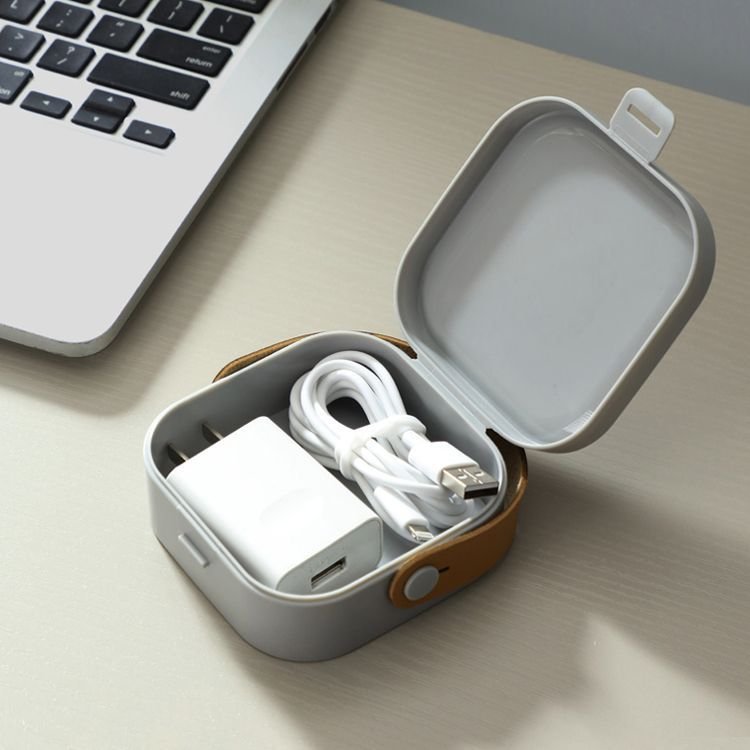 Portable Multi-Functional Office Organizer Modern Design Square Storage Box for Flexible Data Cable Bluetooth Headphone Charger