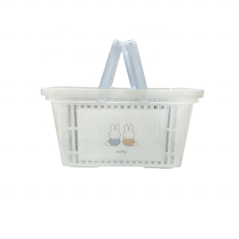 Plastic Storage Basket with Handle Portable Shower Caddy Tote Organizer Basket Bin for Bathroom Kitchen Dorm Room Bedroom