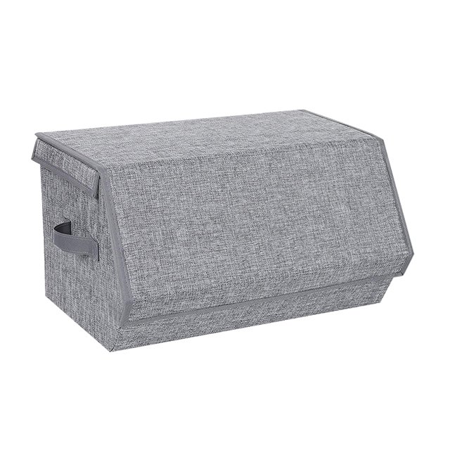 Houseware Cardboard Storage Box Organizer With Open Front cotton and linen fabric foldable storage box