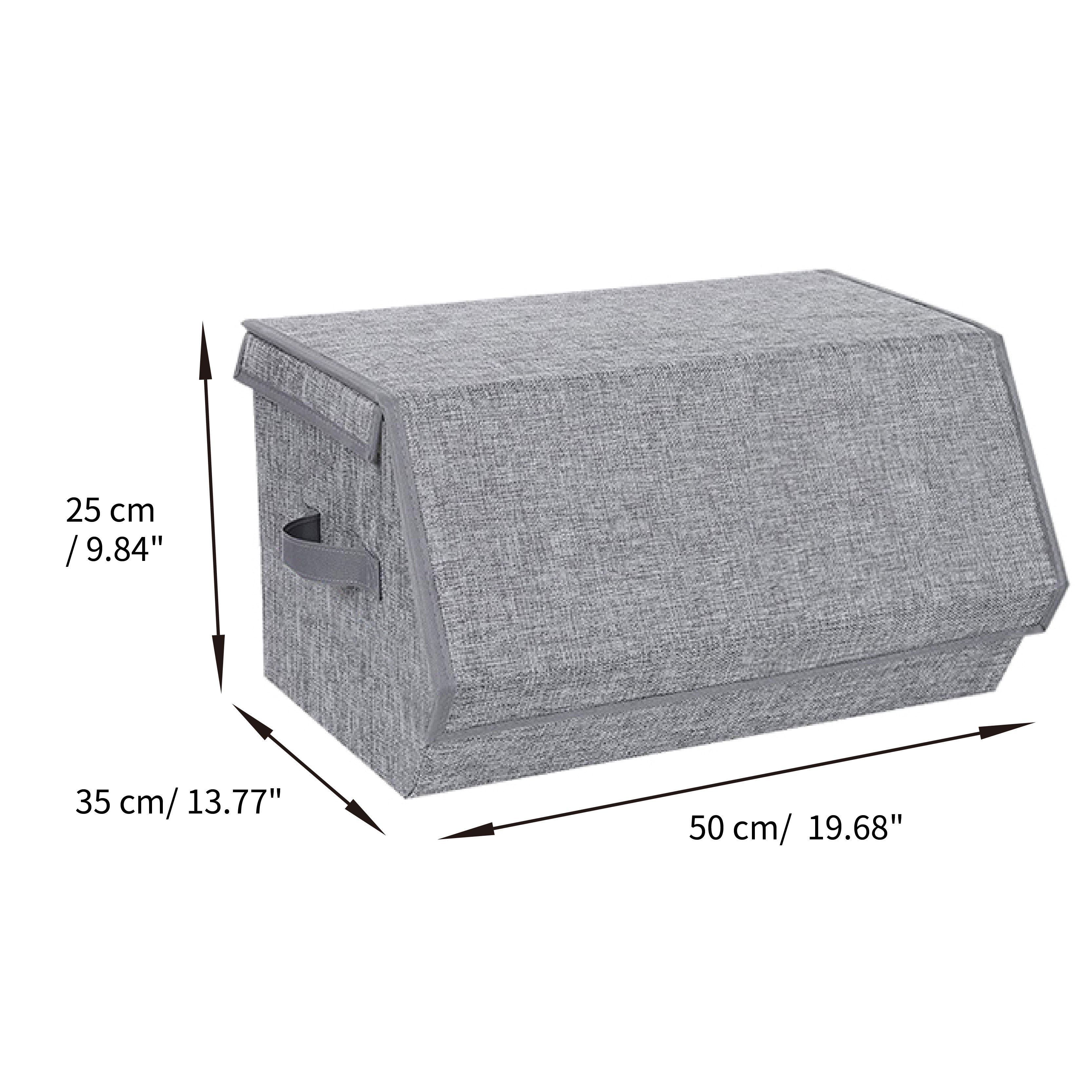 Houseware Cardboard Storage Box Organizer With Open Front cotton and linen fabric foldable storage box