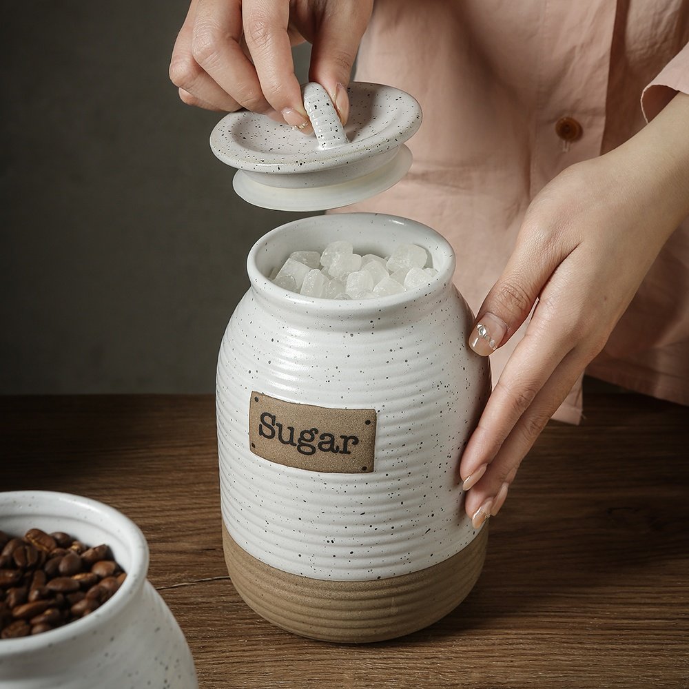 Vintage home kitchen ware clay ceramic spice jar storage bottles & jars sealing lid canisters sets for the kitchen storage