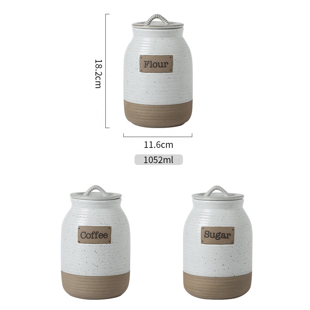 Vintage home kitchen ware clay ceramic spice jar storage bottles & jars sealing lid canisters sets for the kitchen storage