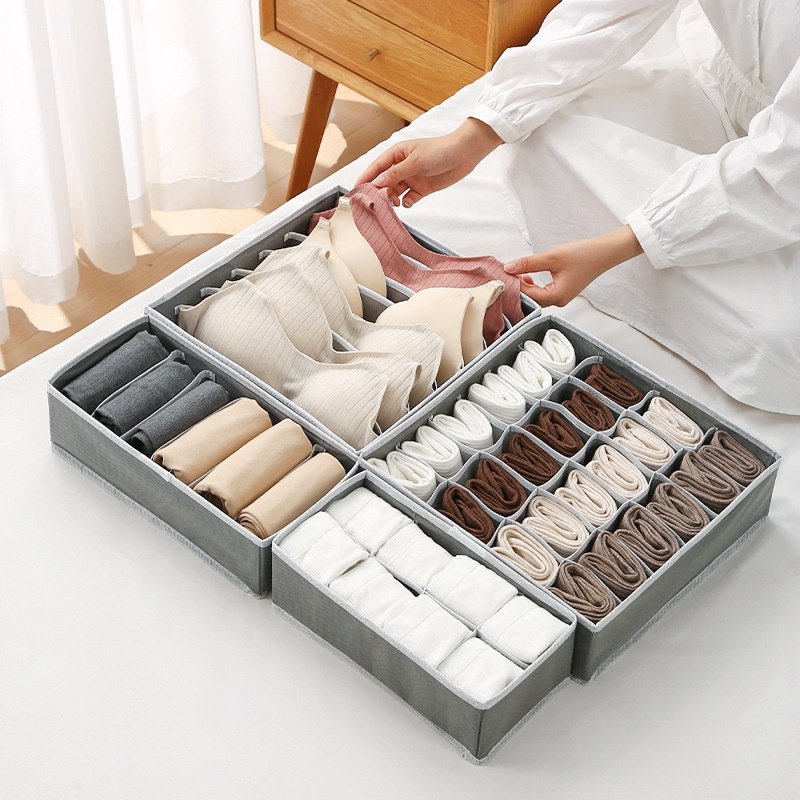 Custom Sneaker Fabric storage box Basket Shoes Organization storage Baskets box Foldable With Clear Window Cover