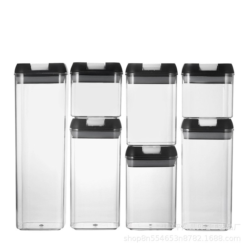 7 Piece Airtight Stackable Transparent Food Containers Plastic Kitchen Fridge Storage Box Bins 7pcs Food Storage Set With Lids
