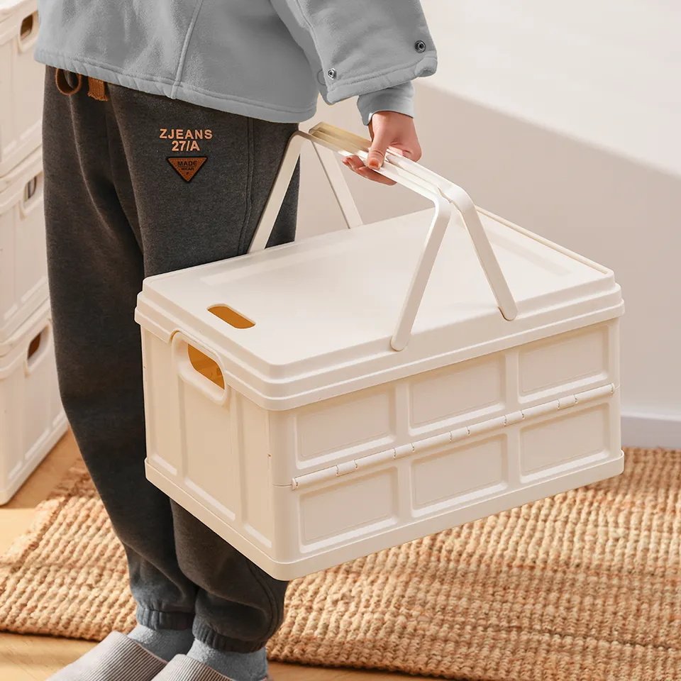 Wholesale household organizer kids toy plastic foldable storage box