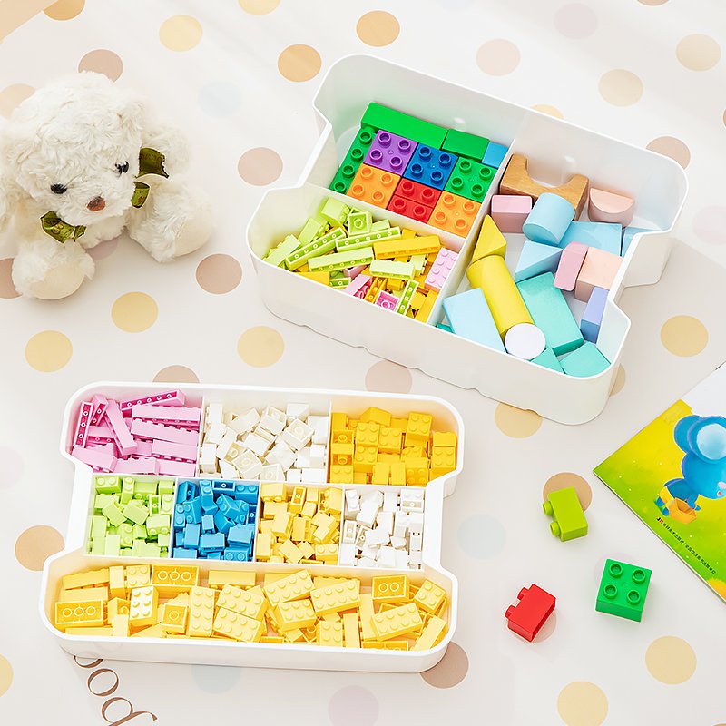 Toys Storage Container for Children Build Blocks Organizer Stackable Plastic Large Capacity Storage Box With Handle
