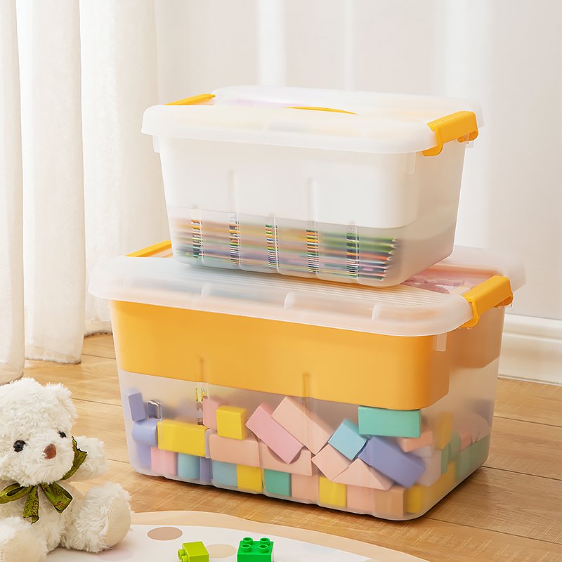 Toys Storage Container for Children Build Blocks Organizer Stackable Plastic Large Capacity Storage Box With Handle