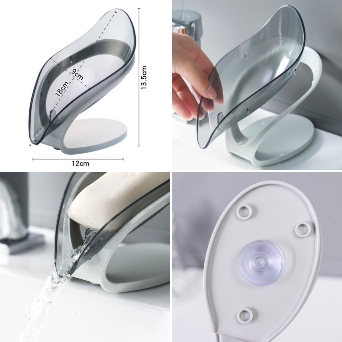 Bathroom Soap Holder Leaf Shape Dish Kitchen Sponge Soap Box Storage Non-slip Drain Soap Case Container Bathroom accessories