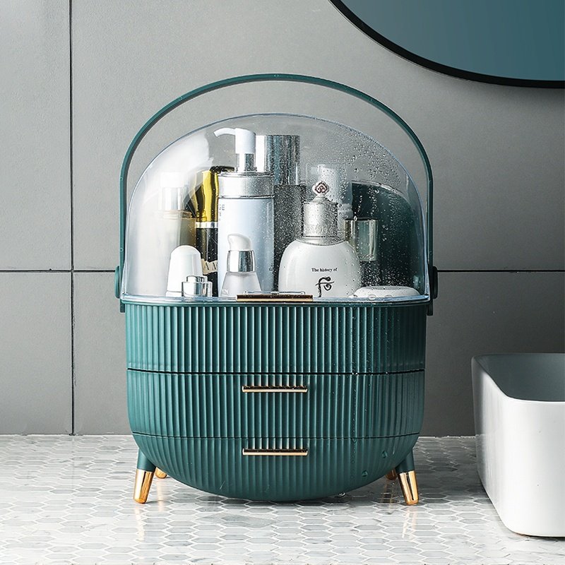 2024 Premium Acrylic Makeup Organizer with 4 Rotating Drawers New Hot Sale Cosmetic Case for Storage durable makeup case